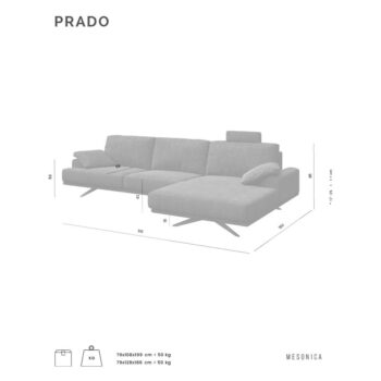 Koňakovohnedá kožená rohová pohovka (pravý roh) Prado – MESONICA - Image 7