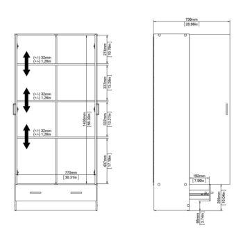Biela šatníková skriňa 79x170 cm Space – Tvilum - Image 11