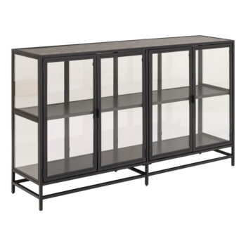 Čierna vitrína v dekore jaseňa 152x86 cm Seaford – Actona – Obrázok 3