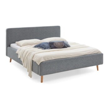 Modro-sivá čalúnená dvojlôžková posteľ s úložným priestorom a roštom 180x200 cm Mattis – Meise Möbel – Obrázok 10