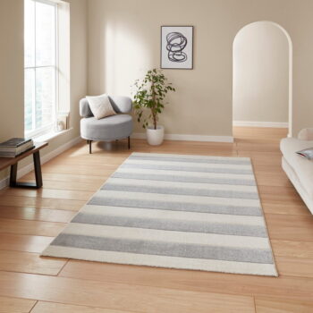 Svetlosivý koberec 80x150 cm Cove Stripe – Catherine Lansfield – Obrázok 3