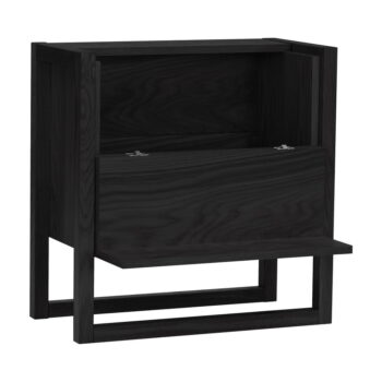 Čierna vinotéka z dubového dreva 59x60 cm NewEst - Woodman – Obrázok 2