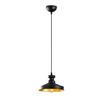 Čierne závesné svietidlo s kovovým tienidlom ø 22 cm Berceste – Opviq lights - Image 2