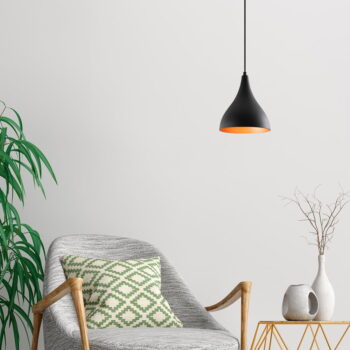 Čierne závesné svietidlo s kovovým tienidlom ø 22 cm Berceste – Opviq lights - Image 2