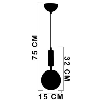 Biele/čierne závesné svietidlo so skleneným tienidlom ø 15 cm Hector – Squid Lighting - Image 3