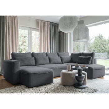 Tmavosivá rozkladacia rohová pohovka (do "U") Homely Tommy – Miuform - Image 3