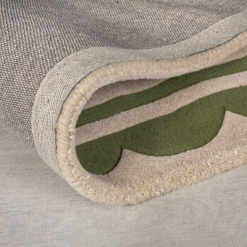 Ručne tkaný vlnený koberec v zeleno-prírodnej farbe 160x230 cm Lois Scallop – Flair Rugs - Image 3