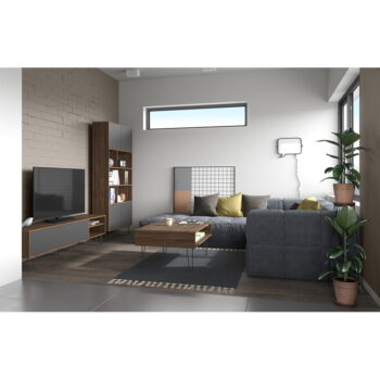 Antracitovo-hnedý TV stolík v dekore orecha 165x44 cm Aero – TemaHome - Image 7