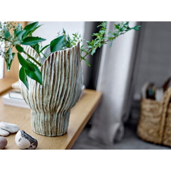 Svetlozelená váza z kameniny (výška 30 cm) Mahira – Bloomingville - Image 3