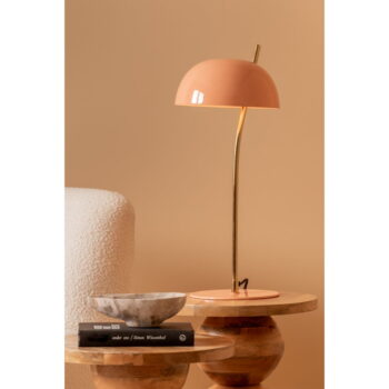 Stolová lampa v lososovej farbe s kovovým tienidlom (výška 55 cm) Vivo – Leitmotiv – Obrázok 2