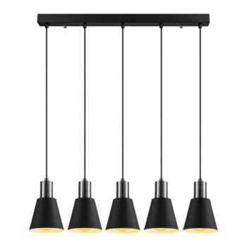 Čierne závesné svietidlo pre 5 žiaroviek Opviq lights Kem - Image 2