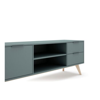 Zelenosivý TV stolík 180x53 cm Pisco – Marckeric – Obrázok 7