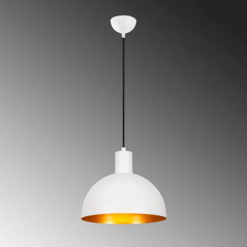 Závesné svietidlo v bielej a zlatej farbe s kovovým tienidlom ø 30 cm Sivani – Opviq lights - Image 3