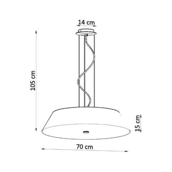 Čierne závesné svietidlo s textilným tienidlom ø 70 cm Hektor – Nice Lamps - Image 7