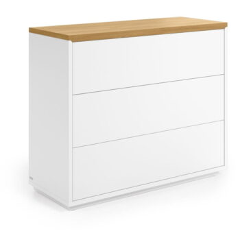 Biela nízka komoda 90x75 cm Abilen – Kave Home