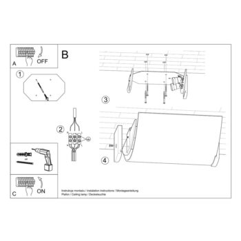 Biele stropné svietidlo so skleneným tienidlom 33x30 cm Eva – Nice Lamps - Image 6