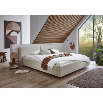 Béžová dvojlôžková posteľ s úložným priestorom s roštom 200x200 cm Cube – Meise Möbel - Image 8