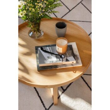 Okrúhly drevený stolík z dubového dreva Wireworks Round, ⌀ 66 cm – Obrázok 5