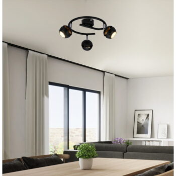 Stropné svietidlo s kovovým tienidlom v čierno-zlatej farbe 38x38 cm Boni - Candellux Lighting – Obrázok 2