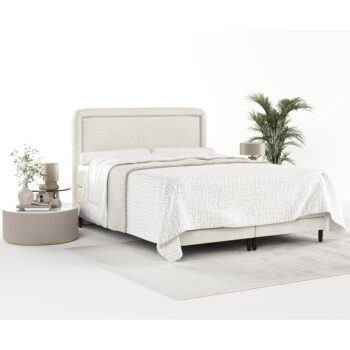 Krémovobiela boxspring posteľ 180x200 cm Dove – Maison de Rêve – Obrázok 11