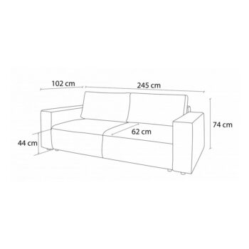 Béžová menčestrová rozkladacia pohovka 245 cm Nihad – Bobochic Paris - Image 3