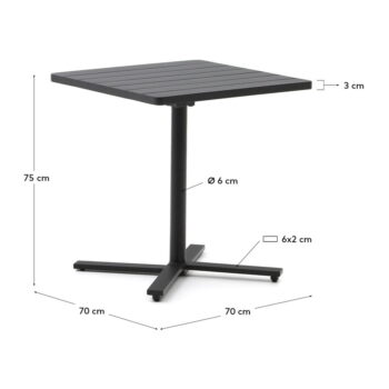 Kovový záhradný jedálenský stôl 70x70 cm Torreta – Kave Home - Image 7