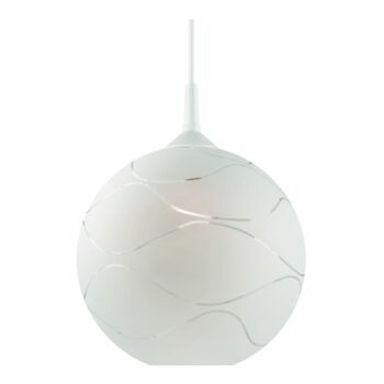 Biele závesné svietidlo so skleneným tienidlom ø 30 cm Sfera – LAMKUR - Image 2