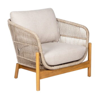 Záhradná lounge súprava z masívu akácie v krémovo-prírodnej farbe pre 4 Terracina – House Nordic - Image 3