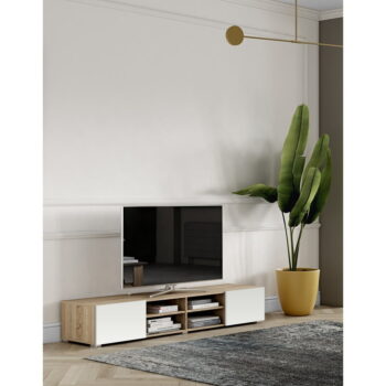Biely TV stolík v dekore duba 185x31 cm Podium - TemaHome - Image 10