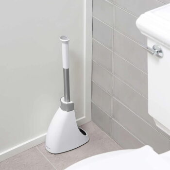 Biela oceľová WC kefa - simplehuman – Obrázok 2