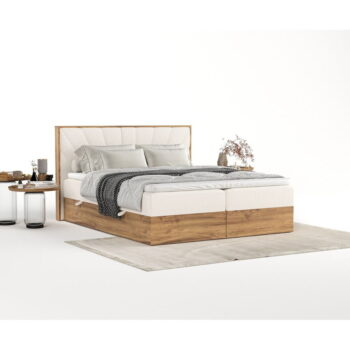 Boxspring posteľ s úložným priestorom v krémovo-prírodnej farbe 160x200 cm Asahi – Maison de Rêve - Image 5