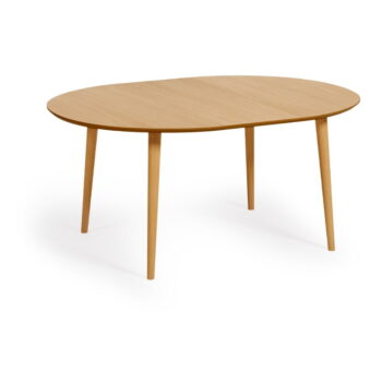 Rozkladací jedálenský stôl v dekore duba v prírodnej farbe ø 120 cm Oqui – Kave Home - Image 5
