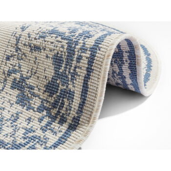 Modro-krémový vonkajší koberec NORTHRUGS Borbon, ø 140 cm - Image 2