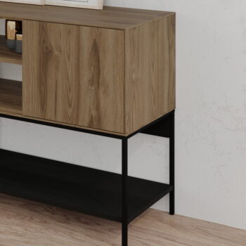 Komoda v dekore duba v čierno-prírodnej farbe 180x80x40 cm Amira – Marckeric – Obrázok 5