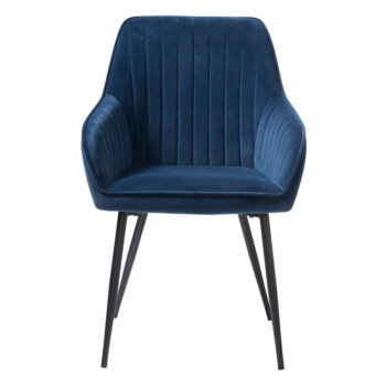 Modrá zamatová jedálenská stolička Melfort – Unique Furniture - Image 2