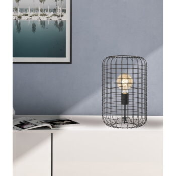 Čierna stolová lampa s kovovým tienidlom (výška  40 cm) Justin – Fischer & Honsel - Image 3