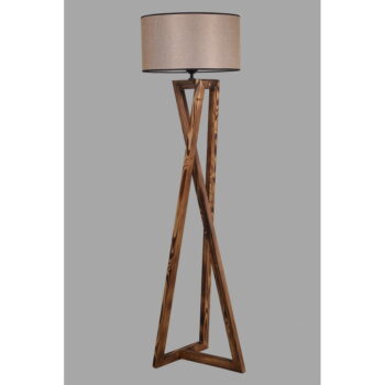 Hnedá stojacia lampa s textilným tienidlom (výška 166 cm) Maçka– Opviq lights - Image 3