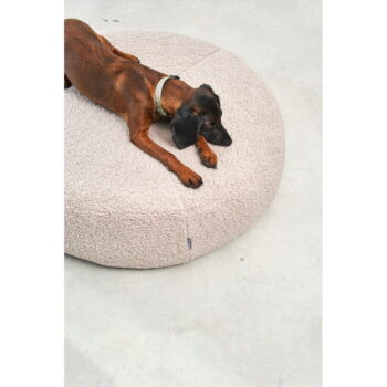 Béžový pelech pre psa z materiálu buklé ø 90 cm Senso Pouffe Greige M/L – MiaCara - Image 2