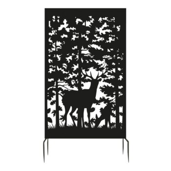 Čierna kovová balkónová zástena 100x186 cm Deer – Esschert Design – Obrázok 4