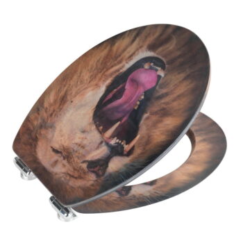 WC sedadlo s 3D obrázkom a jednoduchým zatváraním Wenko Lion, 44,5 x 38 cm - Image 5