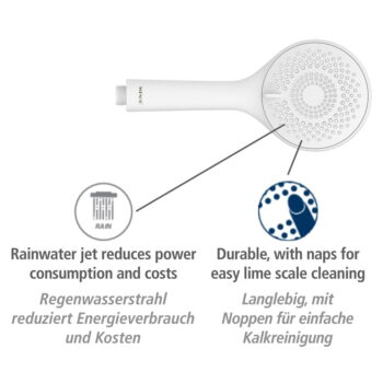 Biela sprchová súprava z nehrdzavejúcej ocele 70 cm Watersaving – Wenko – Obrázok 2