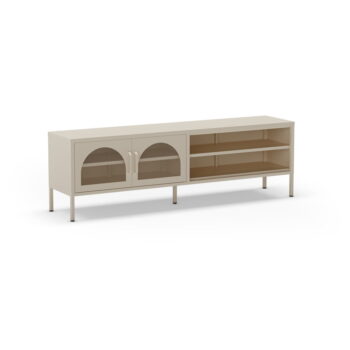 Krémový TV stolík 160x50 cm Diora – Marckeric – Obrázok 4