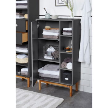 Antracitovosivá vysoká/závesná kúpeľňová skrinka 66x100 cm Color Bath – Tom Tailor – Obrázok 5