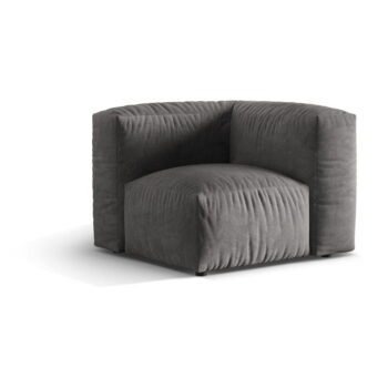 Sivý modul pohovky z textílie bouclé (variabilný) Martina – Micadoni Home – Obrázok 2