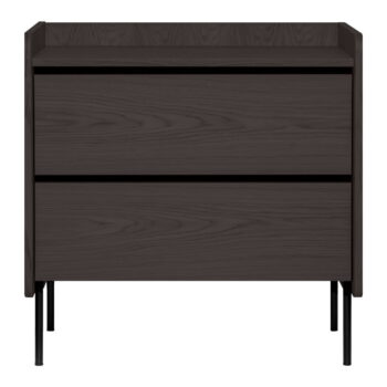 Čierna vysoká komoda v dekore duba 80x82 cm Wrap – Bonami Selection