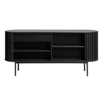 Čierna nízka komoda v dekore duba s posuvnými dverami 73x160 cm Siena – Unique Furniture - Image 10