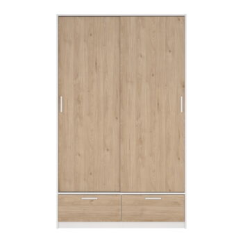 Šatníková skriňa v dekore duba s posuvnými dverami v bielo-prírodnej farbe 121x200 cm Line – Tvilum - Image 2
