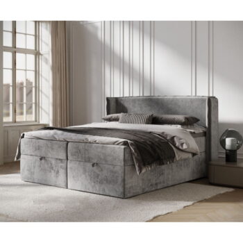 Sivá boxspring posteľ s úložným priestorom 160x200 cm Passion – Maison de Rêve - Image 7