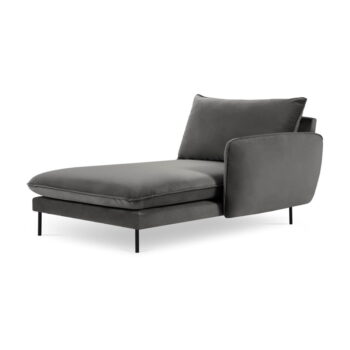 Tmavosivá zamatová leňoška Cosmopolitan Design Vienna, pravý roh - Image 2