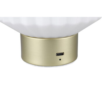 Stmievateľná LED stolová lampa v bielej a zlatej farbe so skleneným tienidlom (výška 19,5 cm) Lord – Trio - Image 5